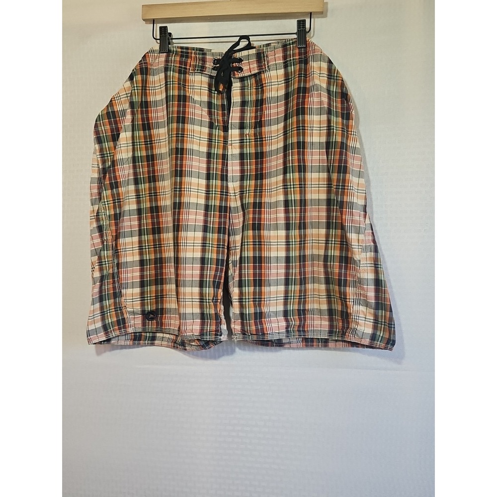 Old Navy Men's XXL Plaid‎ Shorts 100% Cotton Multicolor Drawstring Waist